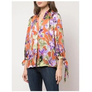ALICE + OLIVIA- Sheila Floral Print Blouse